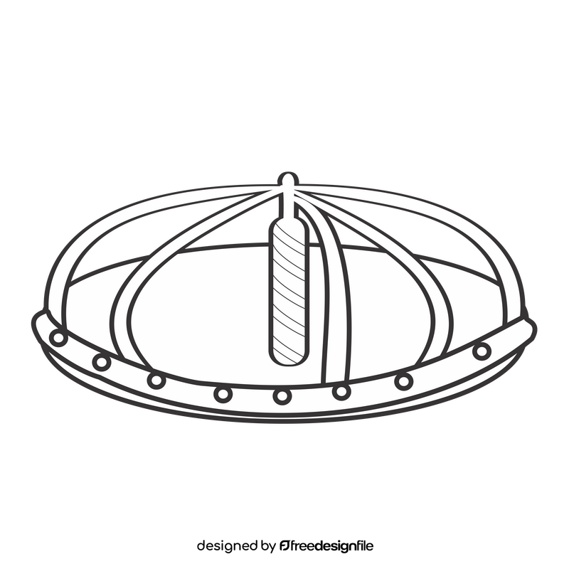 Merry go round illustration black and white clipart