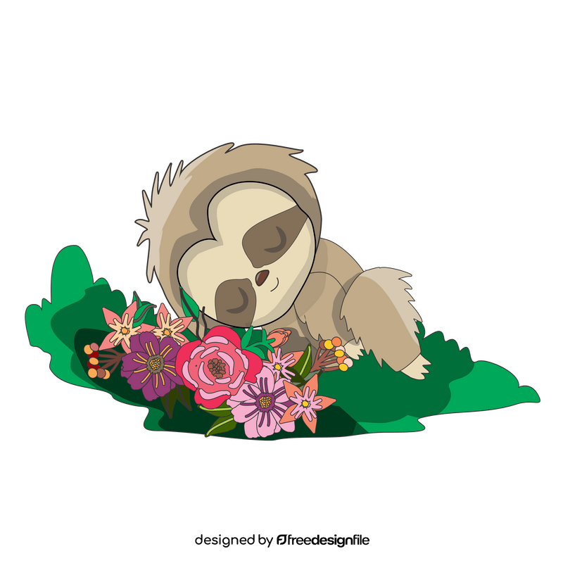 Cute sloths sleeping clipart