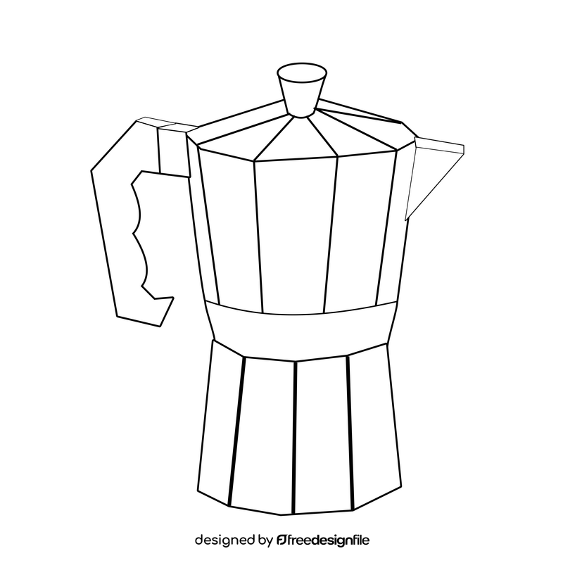 Coffee maker illustration black and white clipart