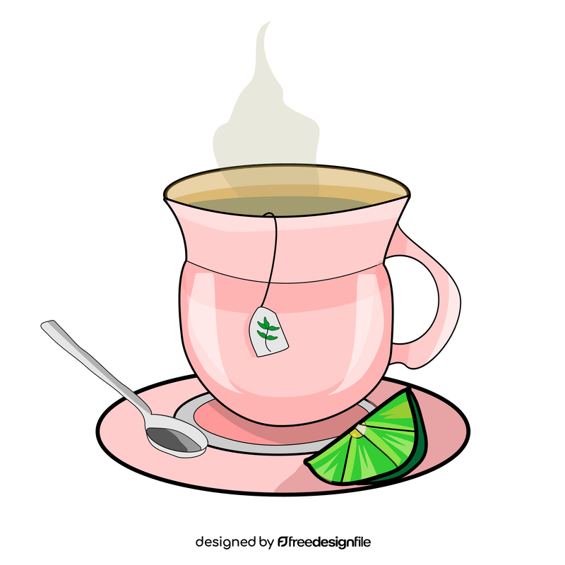 Cartoon cup of lemon tea clipart