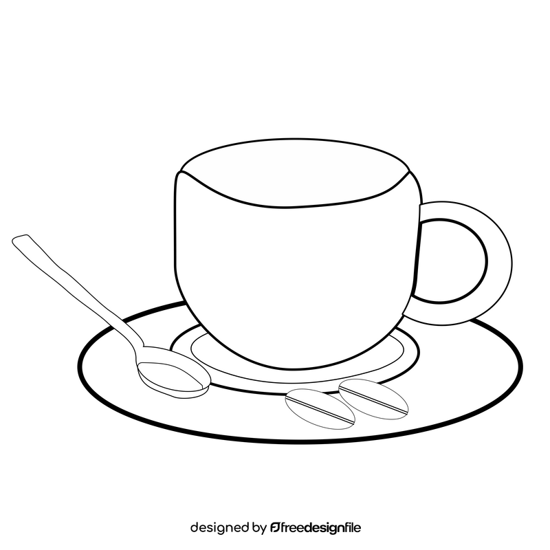 Free cup of coffee black and white clipart