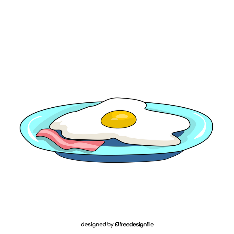 Breakfast with fried egg and bacon clipart