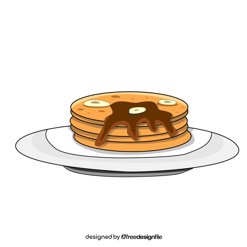 Pancakes with chocolate breakfast clipart