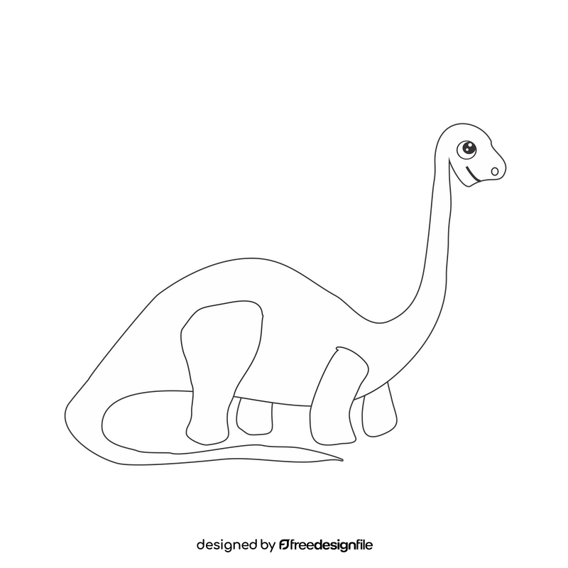 Brachiosaure dinosaur black and white clipart