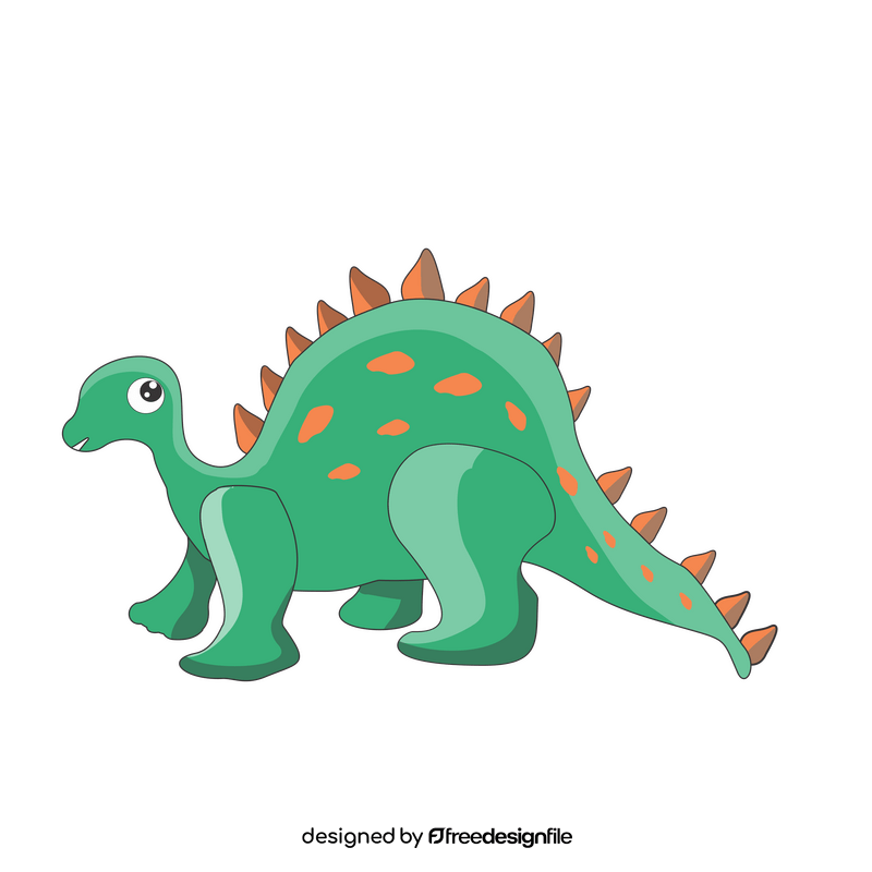 Green dinosaur stegosaurus cartoon clipart
