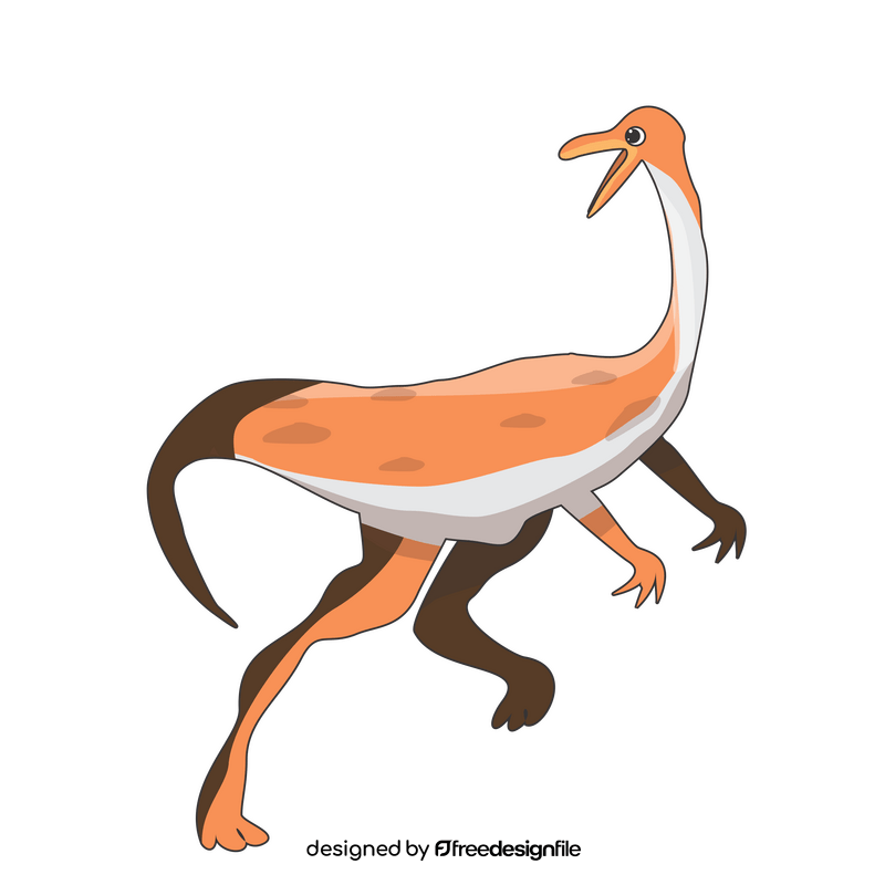 Gallimimus dinosaur drawing clipart