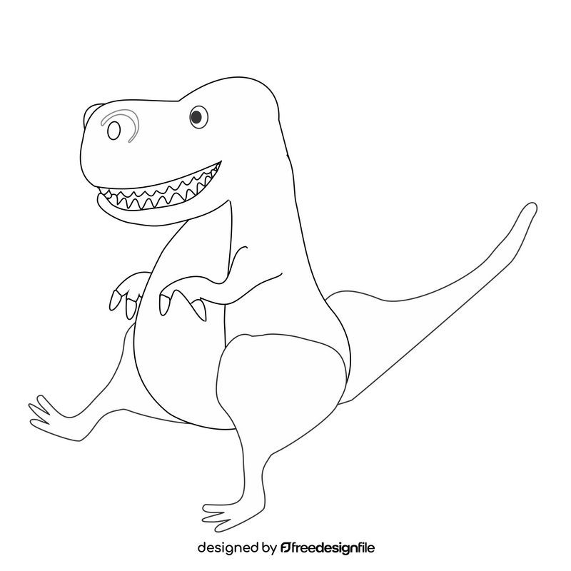 Free dinosaur t rex black and white clipart