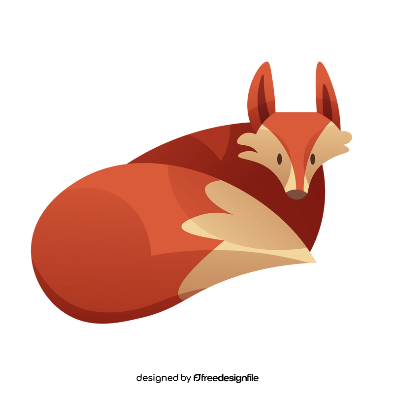 Fox sitting cartoon clipart