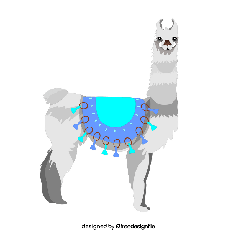 Gray llama illustration clipart