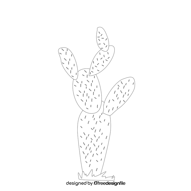 Free cactus black and white clipart