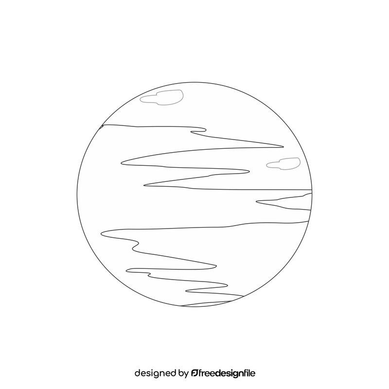 Neptune planet drawing black and white clipart