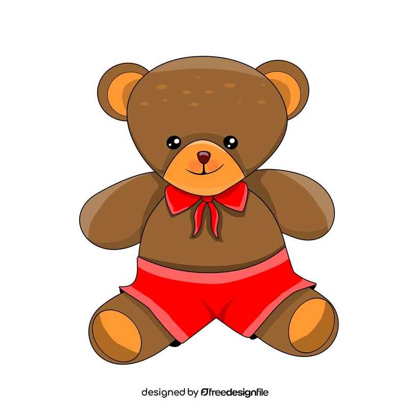 Teddy bear in red shorts clipart