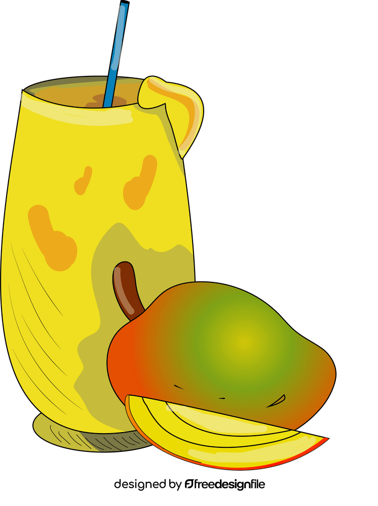 Fresh mango juice drawing clipart