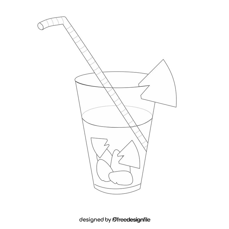 Pineapple juice black and white clipart