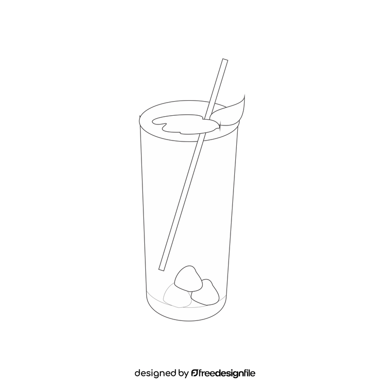 Glass of watermelon juice black and white clipart