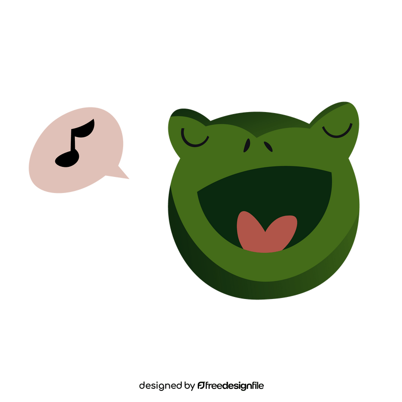 Frog singing clipart