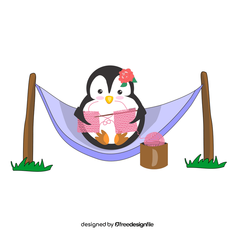 Free penguin knitting clipart vector free download