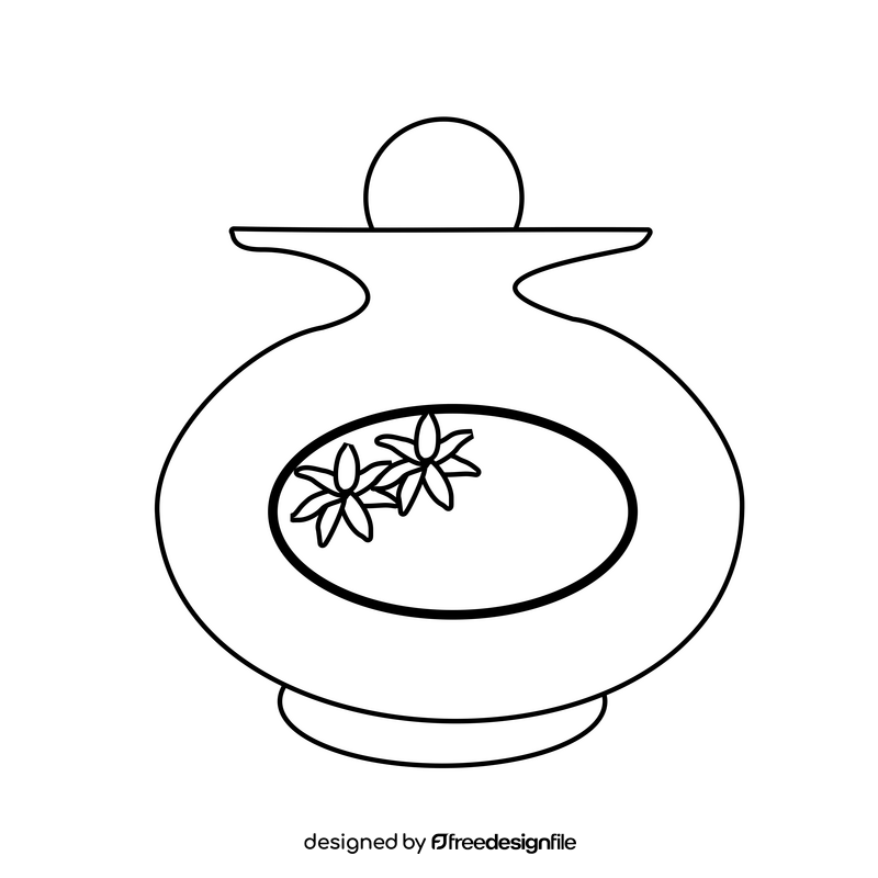 Free perfume with jasmine scent black and white clipart