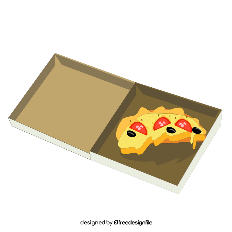 Half pizza in a box clipart