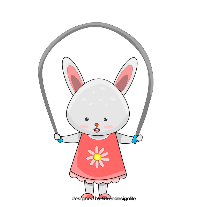Rabbit jumping rope clipart