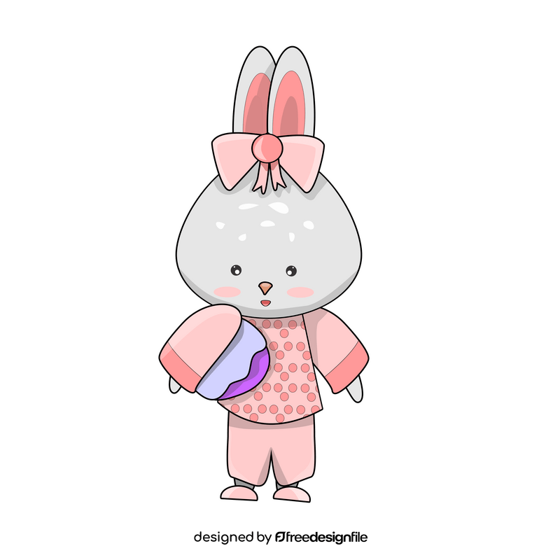 Cute rabbit going to bed clipart
