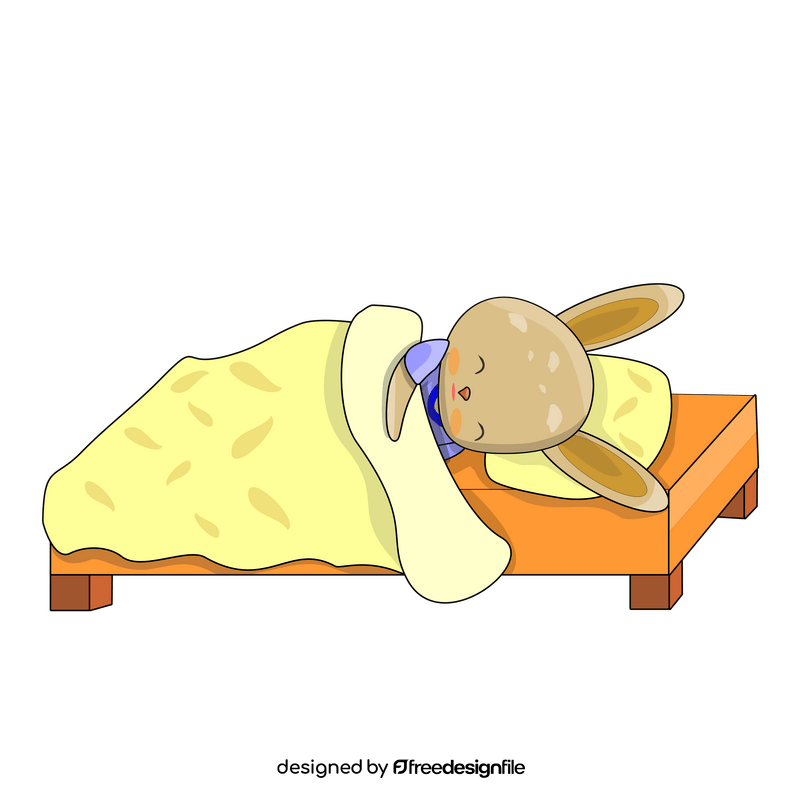 Rabbit sleeping illustration clipart