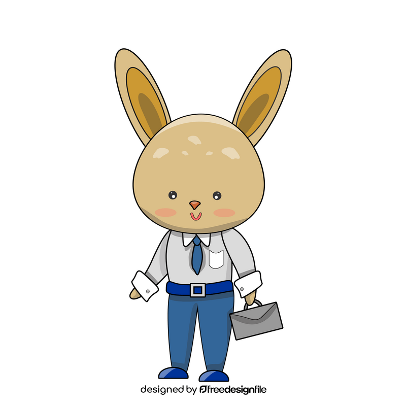 Free rabbit going to work clipart