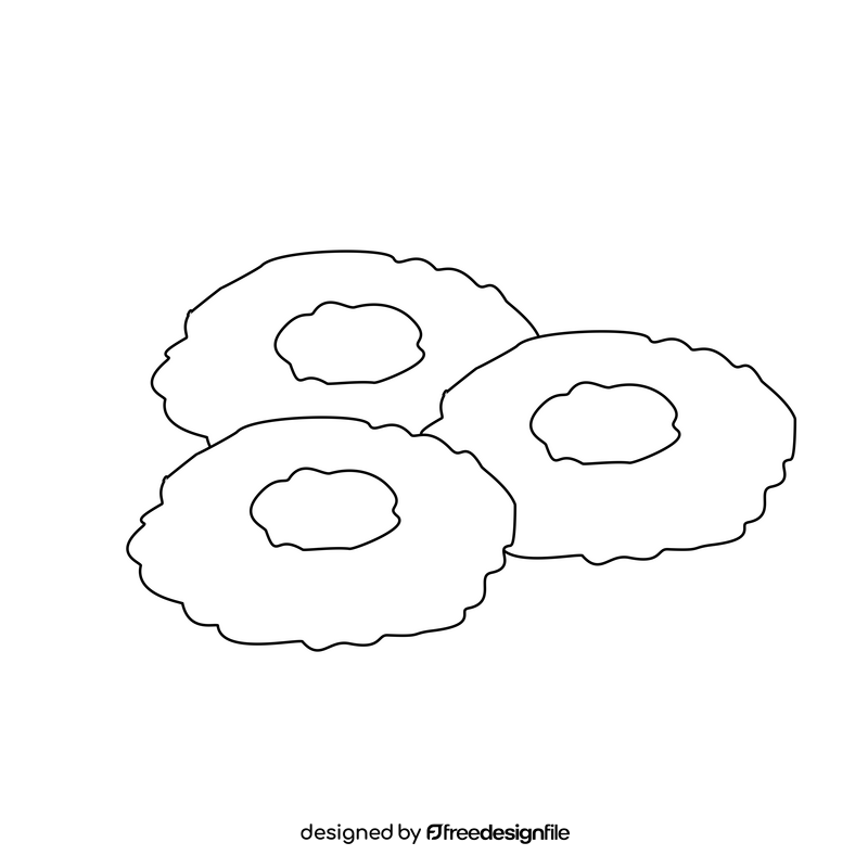 Butter biscuits with jelly black and white clipart