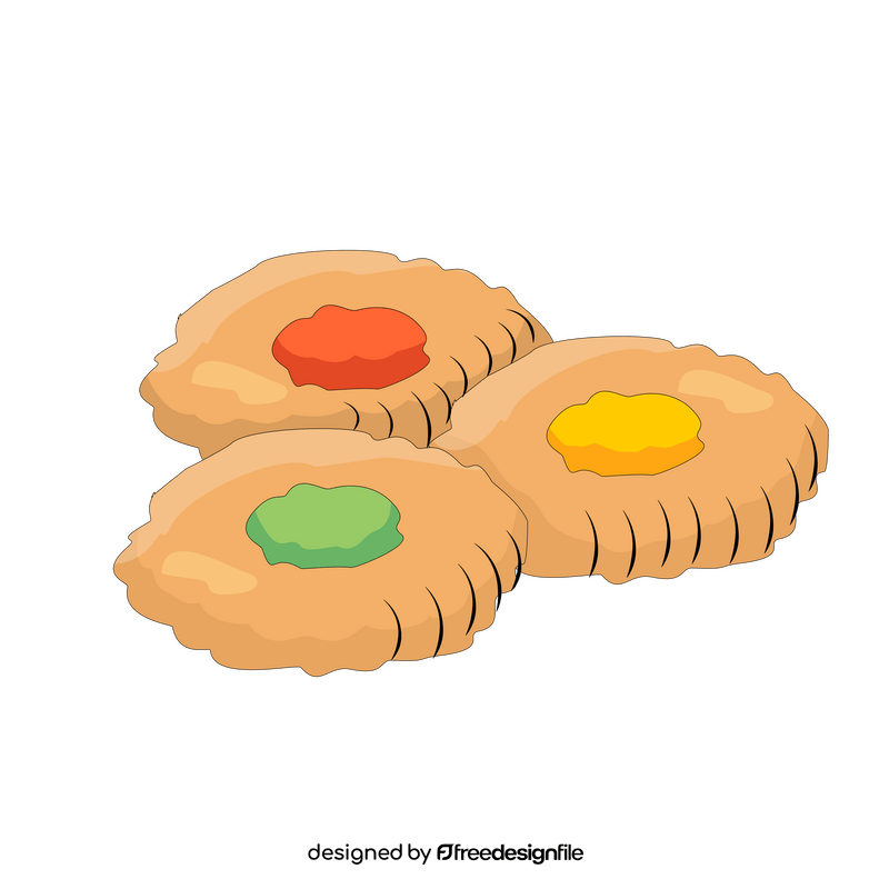 Butter biscuits with jelly clipart