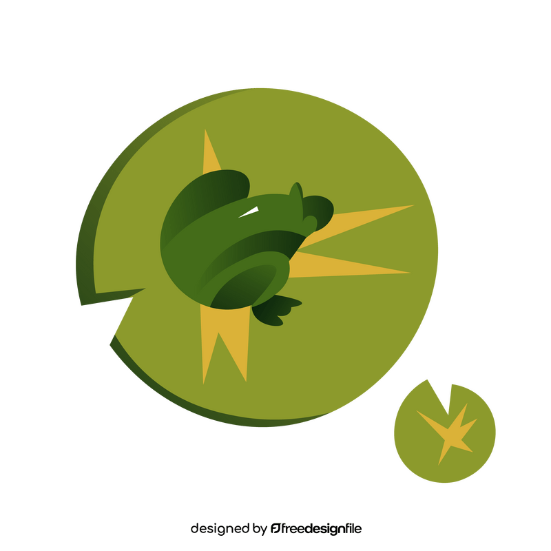 Frog on waterlily clipart