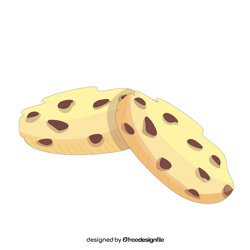 Butter biscuits with chocolate drops clipart
