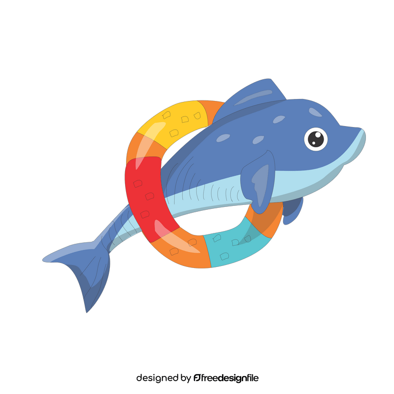 Cute dolphin swimming illustration clipart