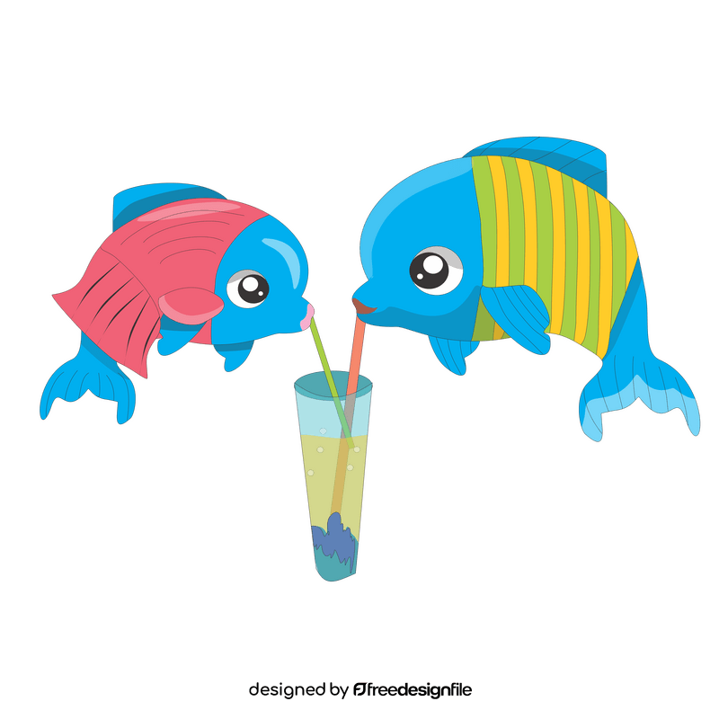 Dolphins on a date clipart