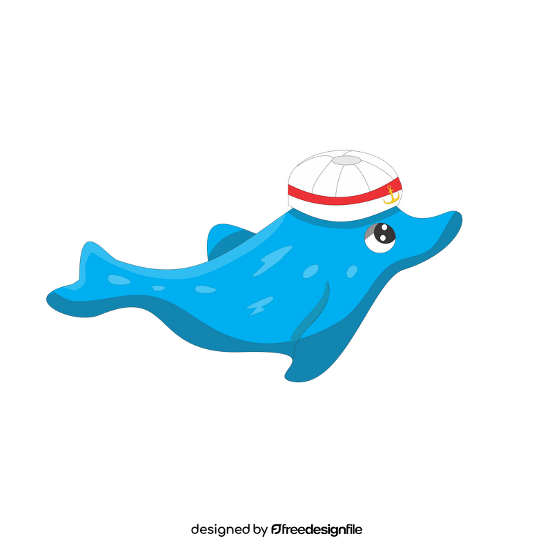 Dolphin going to work cartoon clipart