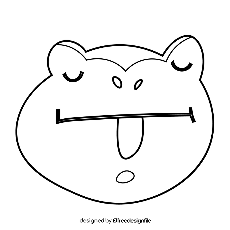 Frog tongue black and white clipart