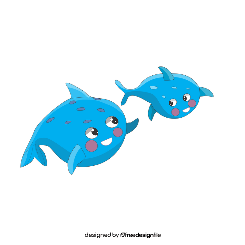 Free mom and baby dolphins clipart