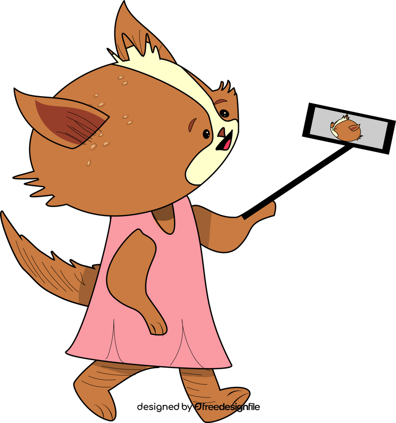 Free fox taking selfie clipart