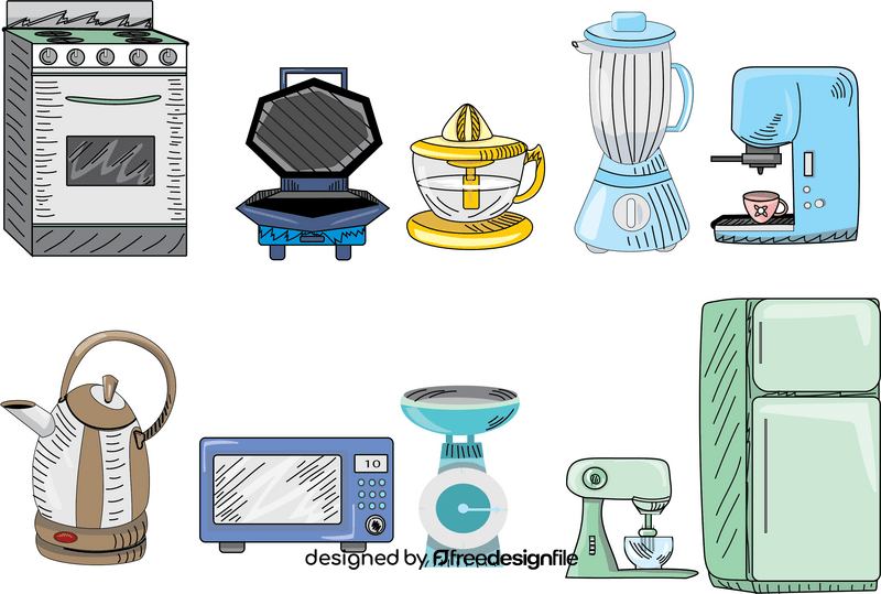 Kitchen appliances vector