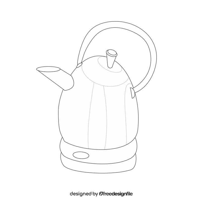 Electric jug kettle black and white clipart