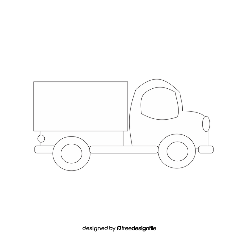 Truck black and white clipart