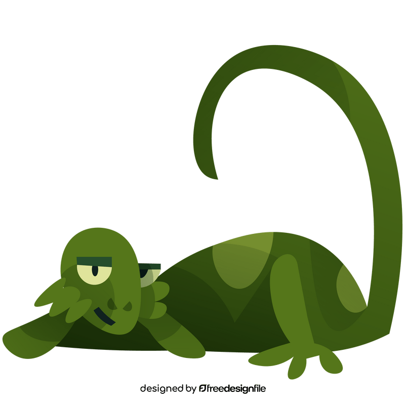 Gecko lying cartoon clipart