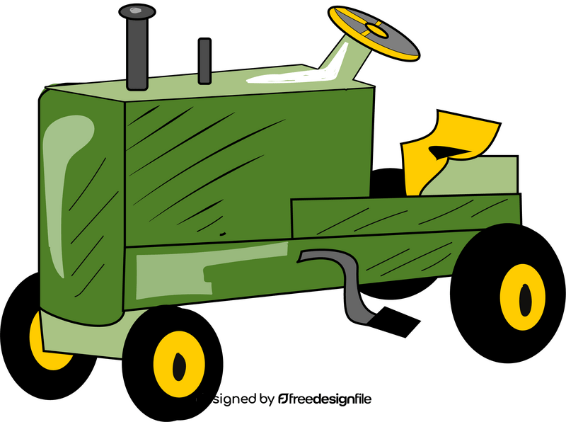 Green tractor clipart