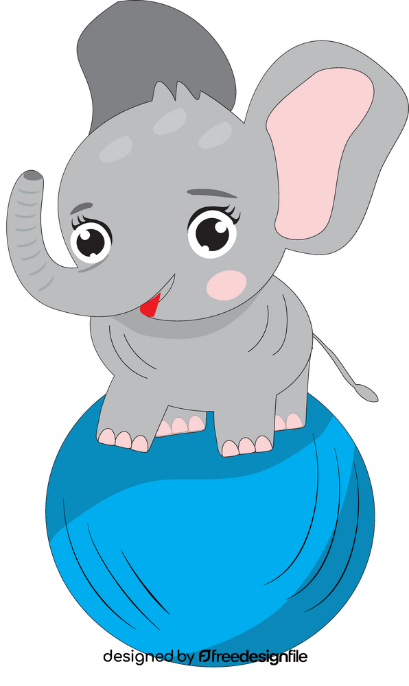 Circus elephant on a ball clipart