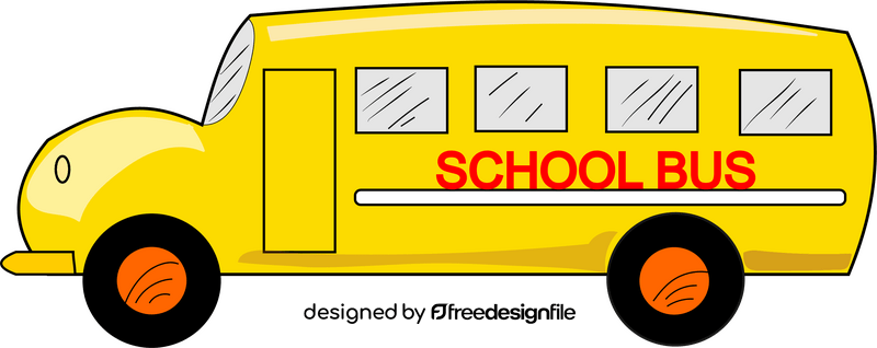 Yellow school bus drawing clipart