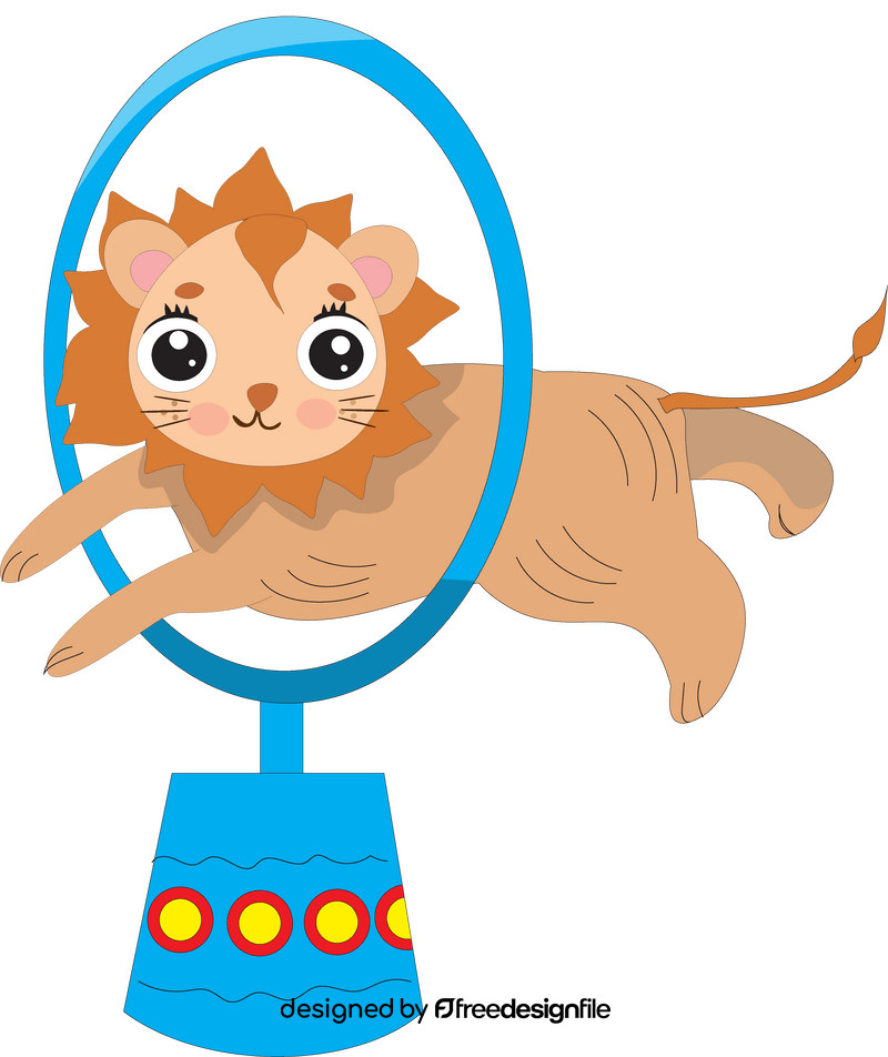 Free circus lion jumping clipart