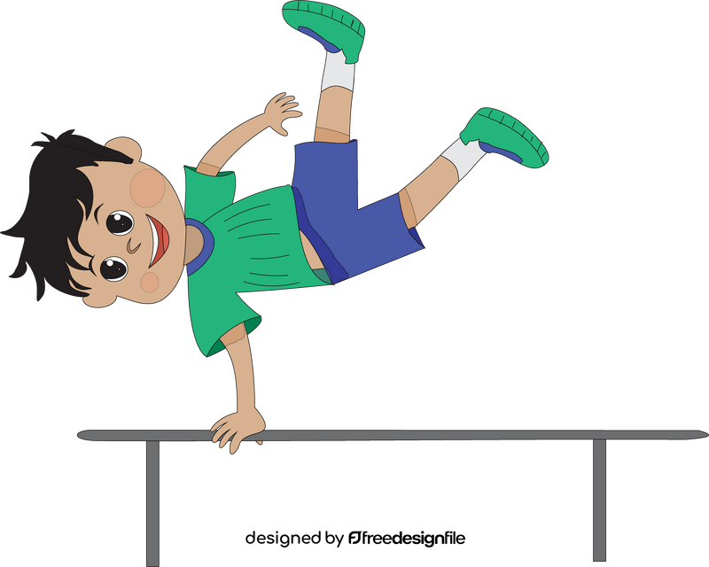 Kid doing acrobatics clipart