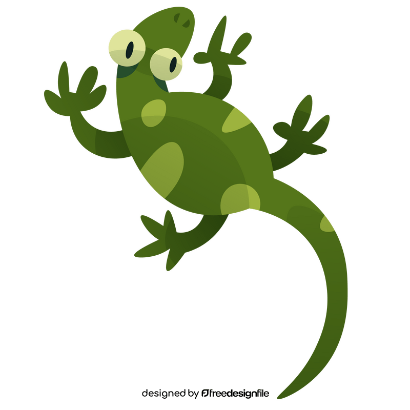 Little green gecko clipart