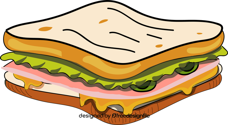 French sandwich drawing clipart