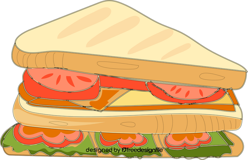 Multi layered sandwich drawing clipart