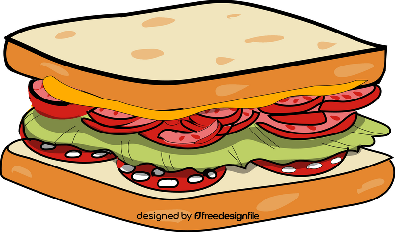 Salami sandwich clipart